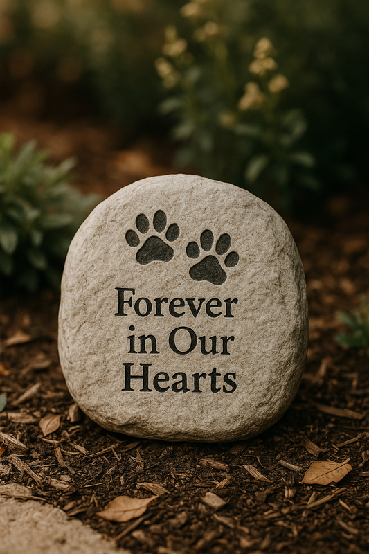 Garden Paw Memorial Stone – Forever in Our Hearts